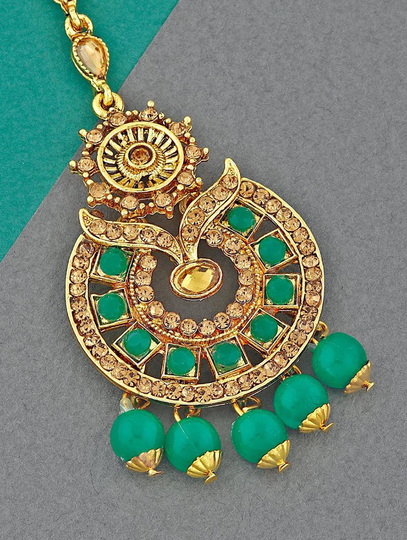 green single maang teeka
