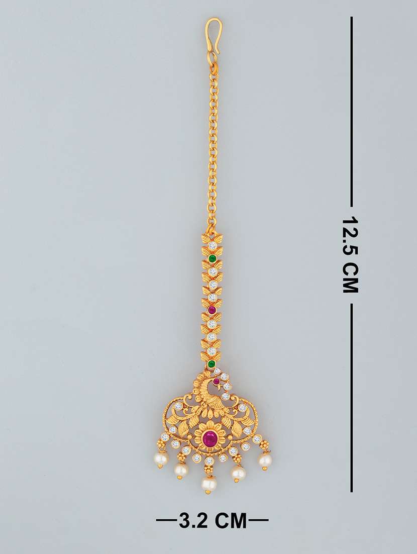 gold single maang teeka - 18566963 -  Standard Image - 3