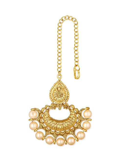 gold single maang teeka - 18566965 -  Standard Image - 0
