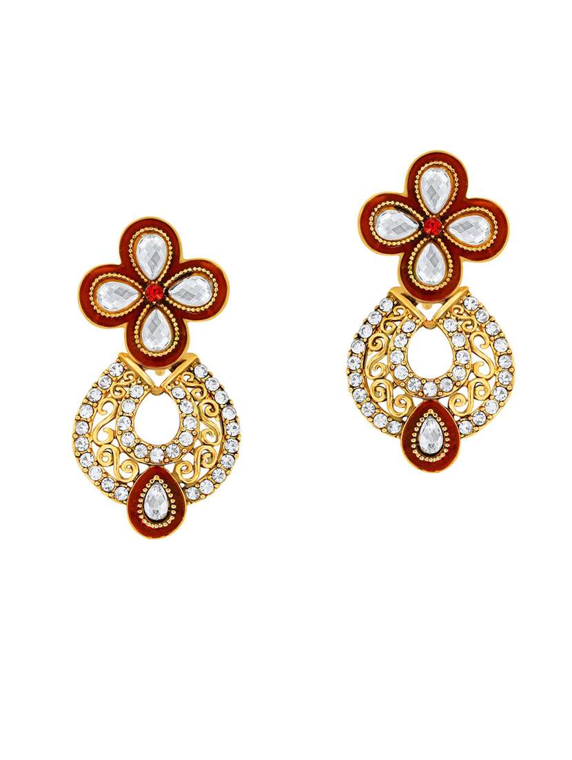 multi colored metal drop earring - 18567240 -  Zoom Image - 0