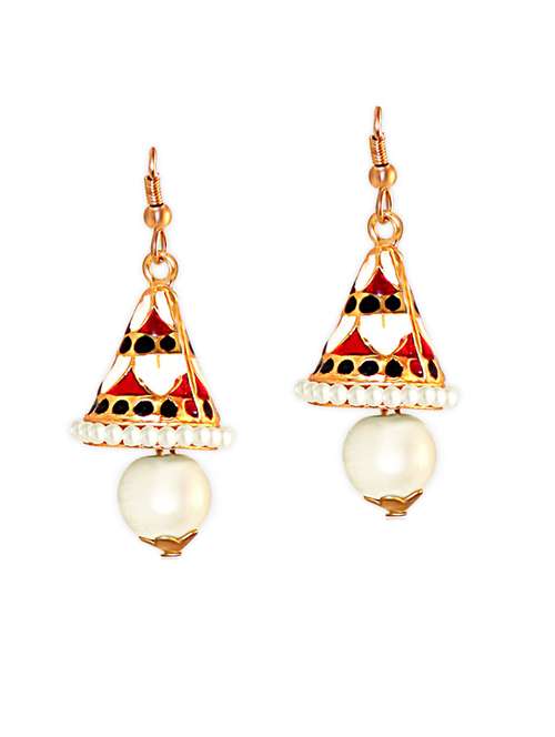 multi colored metal jhumka earring - 18567258 -  Standard Image - 0
