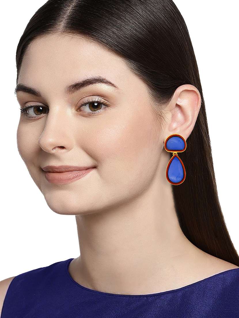 blue brass drop earring - 18567359 -  Standard Image - 3