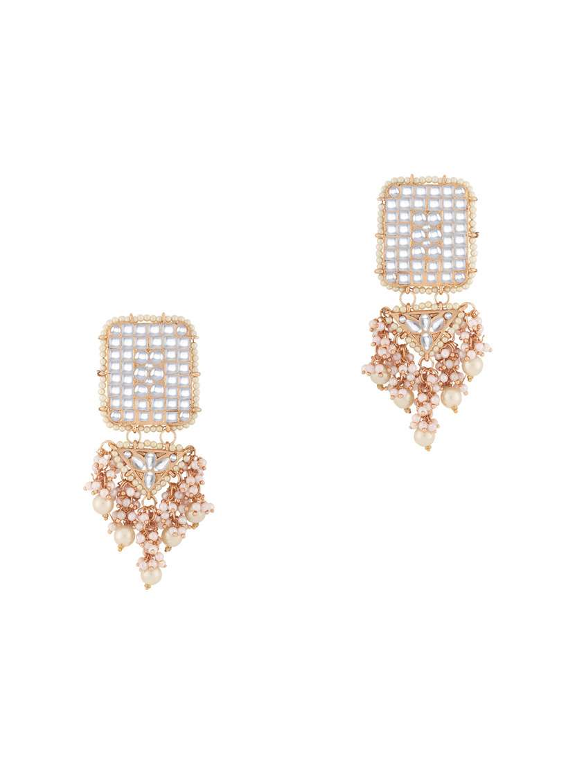 gold metal drop earring - 18567369 -  Standard Image - 3