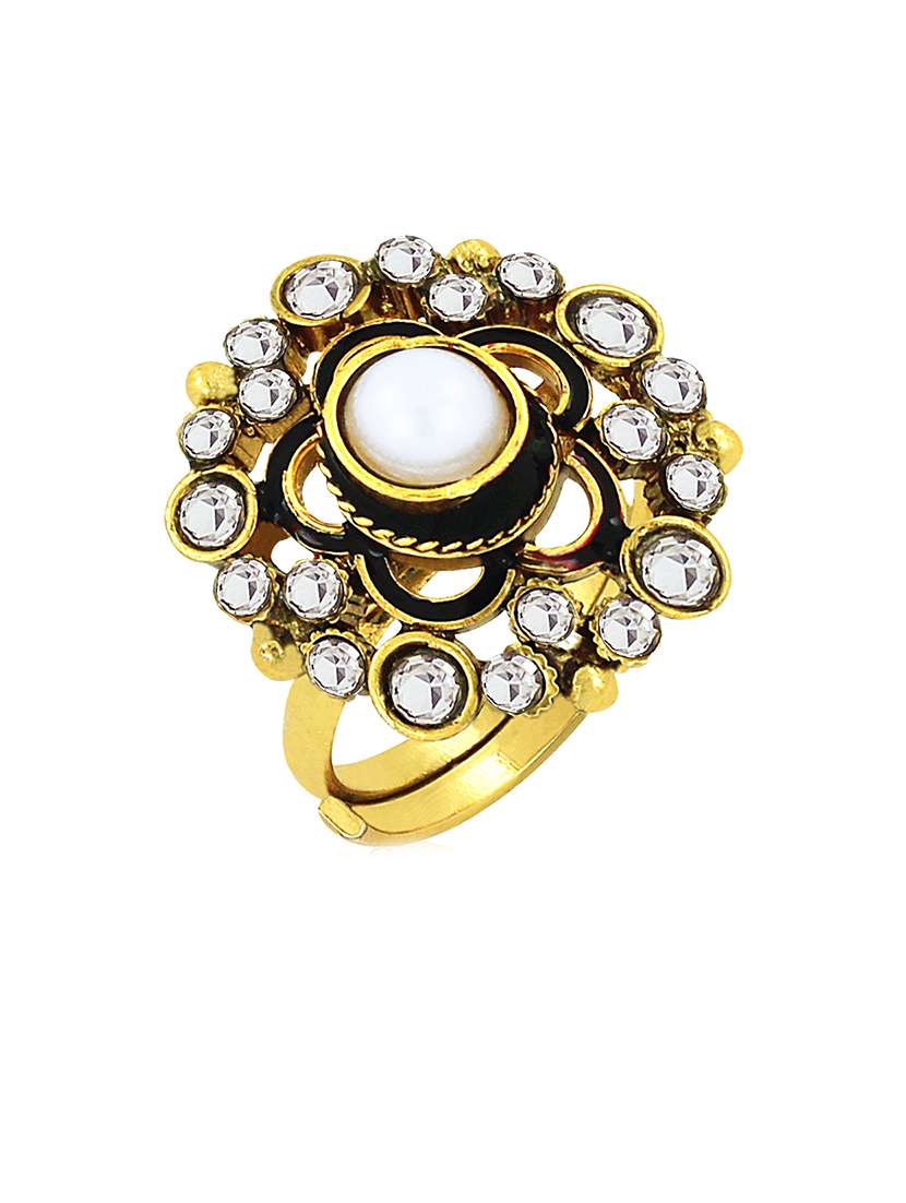 gold metal finger ring - 18567424 -  Zoom Image - 0