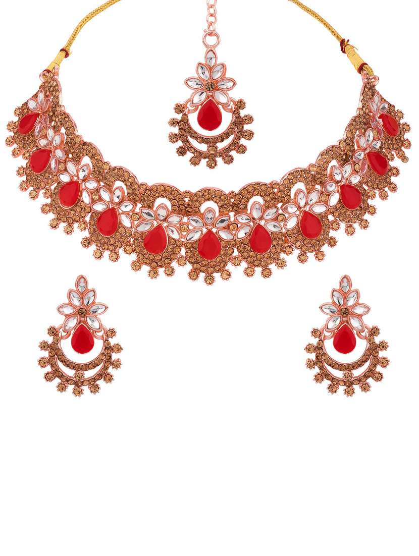 gold plated necklace earring set  - 18567611 -  Zoom Image - 0