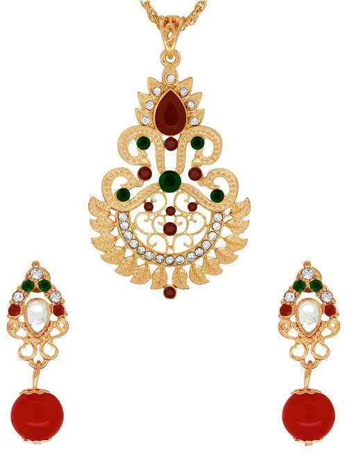 gold plated necklace earing set  - 18567616 -  Standard Image - 0