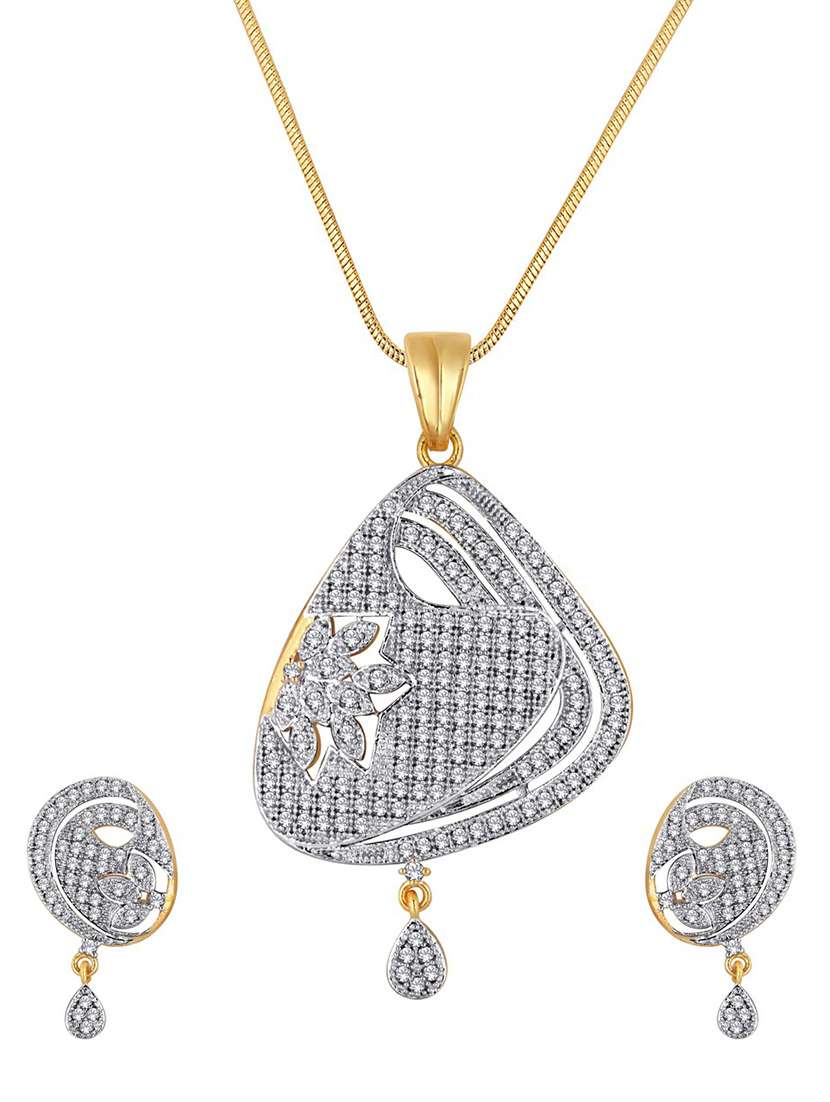 gold plated necklace earing set 