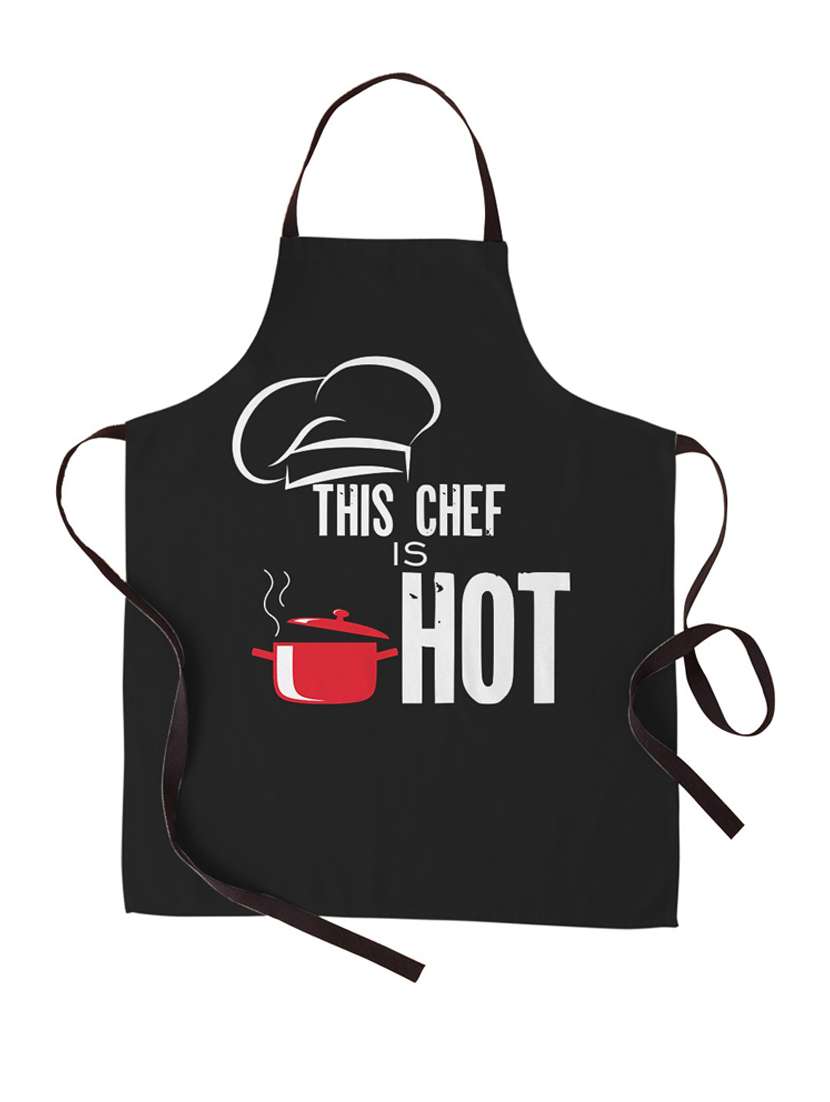 this chef is hot printed canvas cotton kitchen apron for women/men (55 cms x 81 cms)