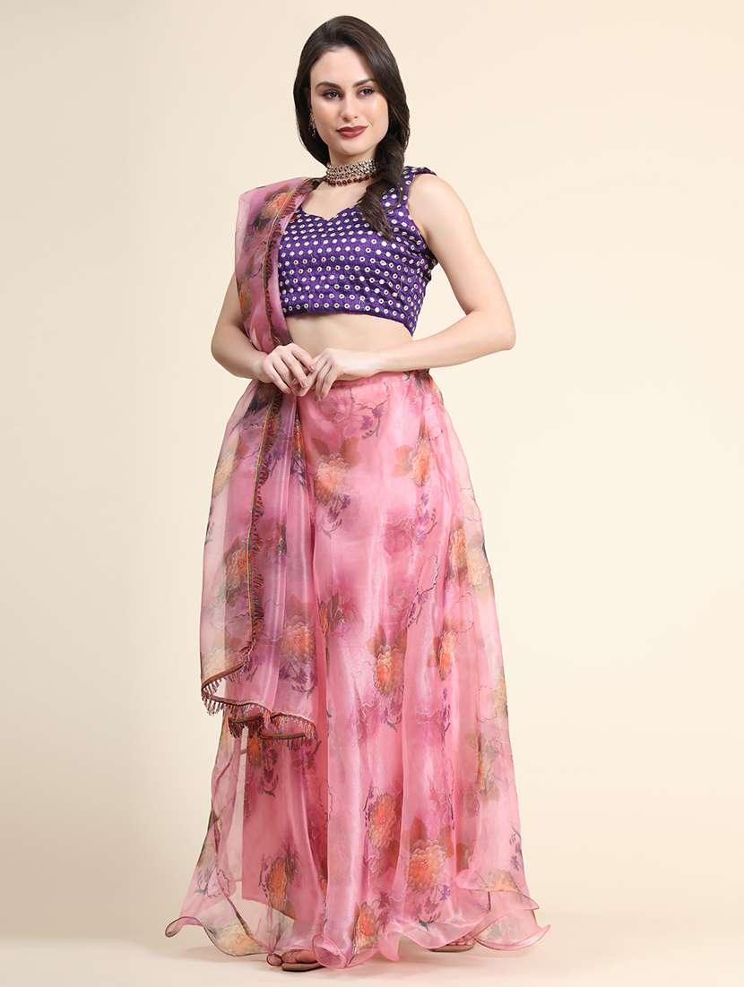 Floral Printed Lehenga Choli With Dupatta