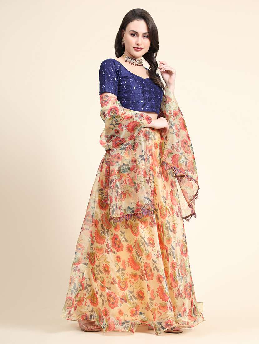 Floral Printed Lehenga Choli With Dupatta