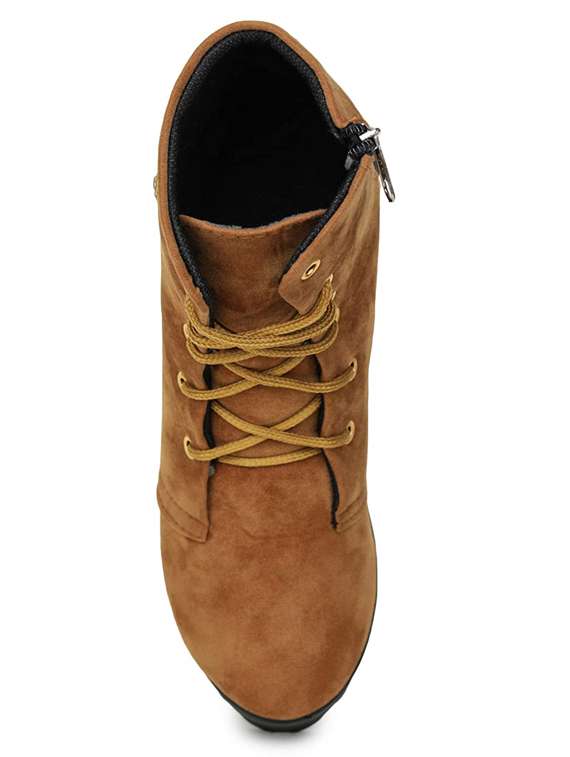 women tan lace up ankle boots - 18570746 - Standard Image - 3