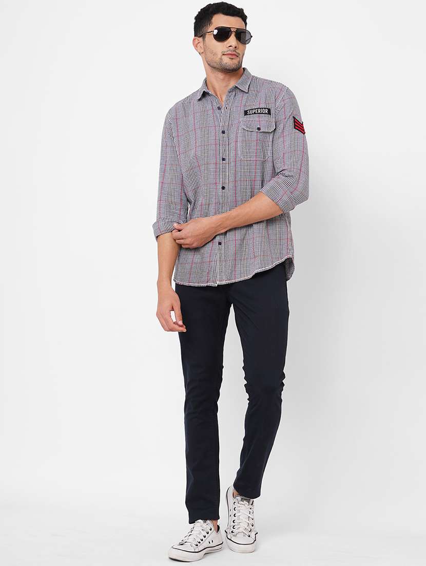 mens checks casual shirt - 18570983 - Standard Image - 3