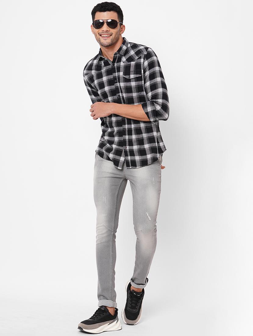 mens checks casual shirt - 18570984 - Standard Image - 3