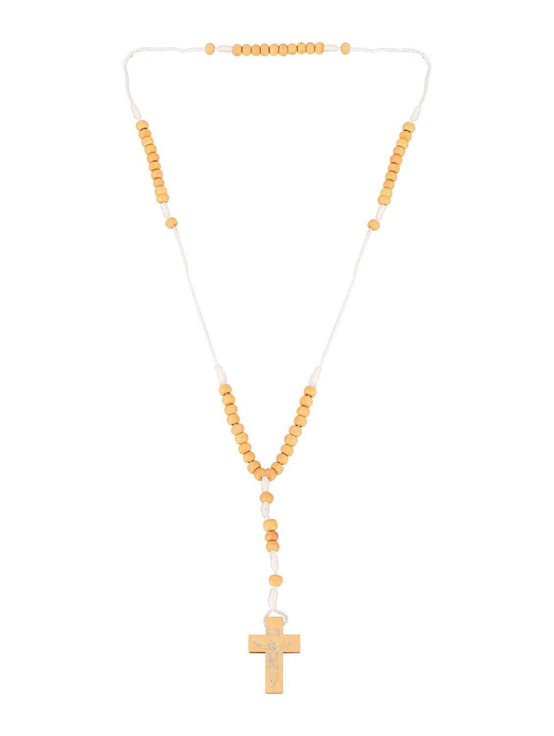 brown wood long necklace 