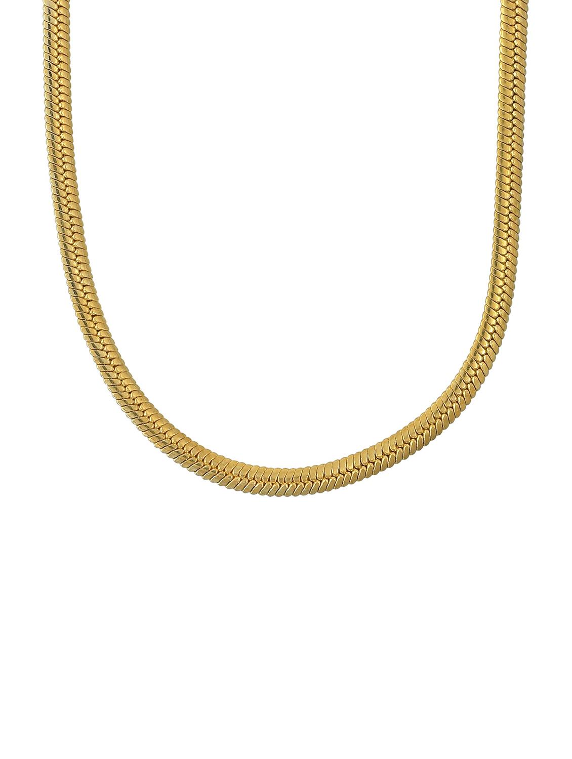 gold brass short necklace - 18573497 - Standard Image - 3