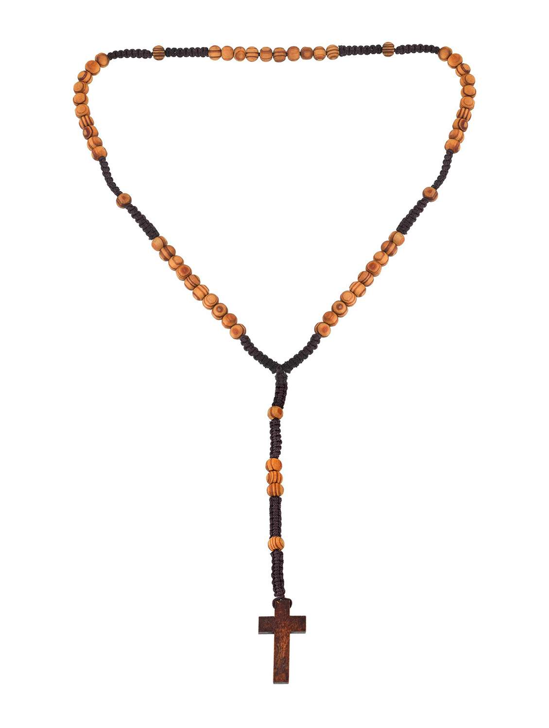 brown wooden long necklace 