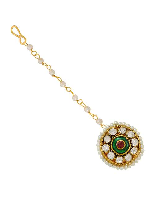 gold brass maang teekas & passa - 18573566 -  Standard Image - 0