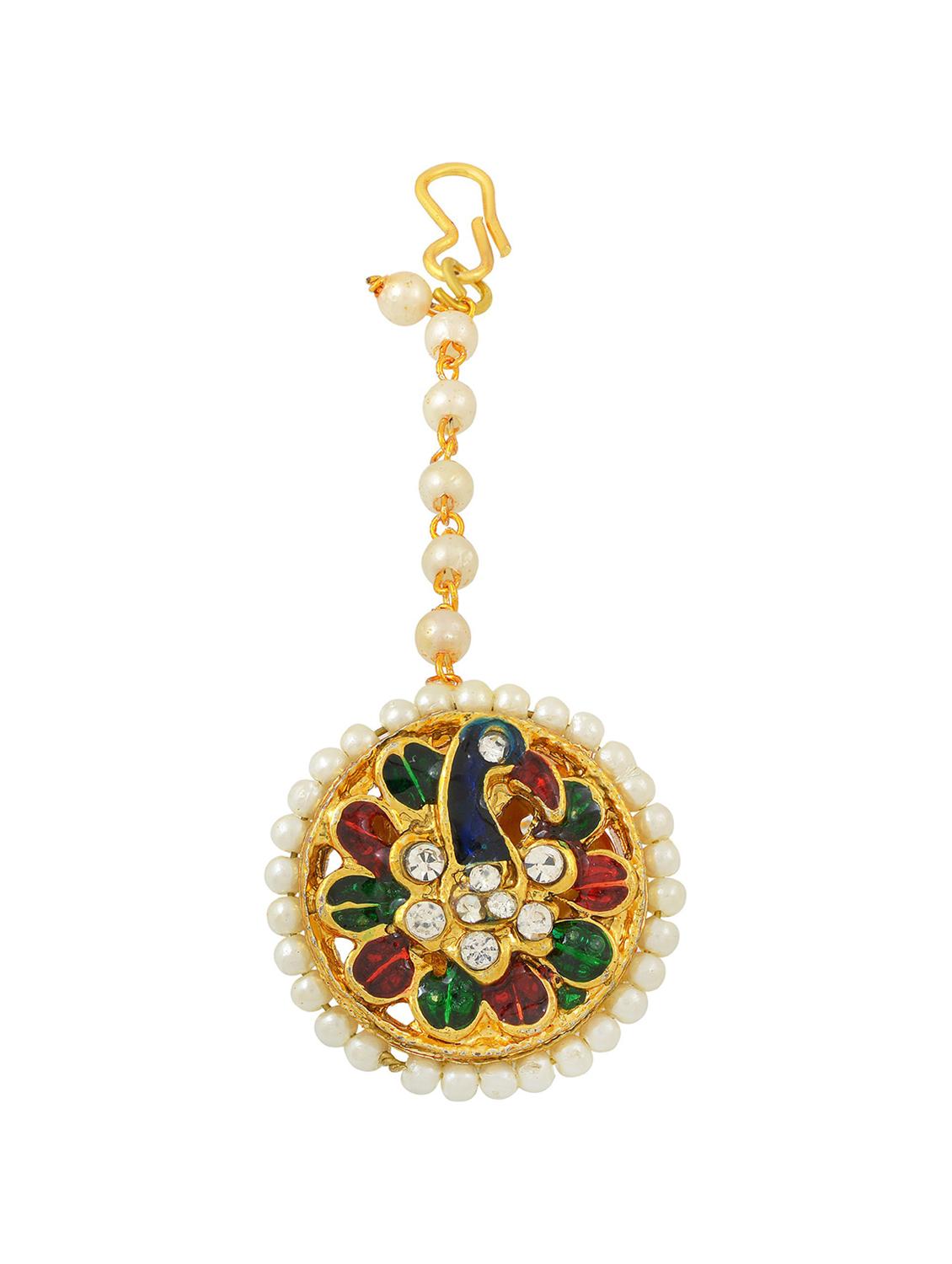gold brass maang teekas & passa - 18573568 - Zoom Image - 0