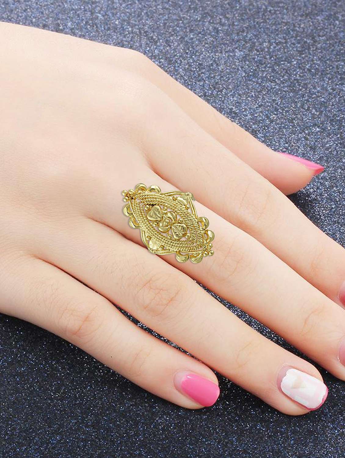 gold plated finger ring - 18573832 -  Standard Image - 3