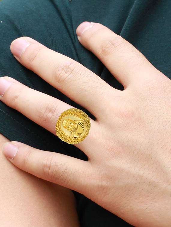 gold brass finger  ring - 18574003 -  Standard Image - 3
