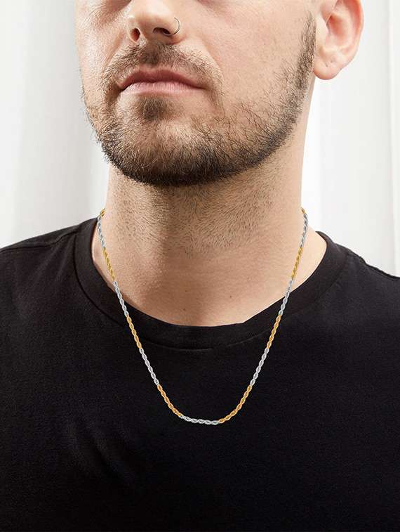 gold plated chain necklace  - 18574058 -  Standard Image - 3