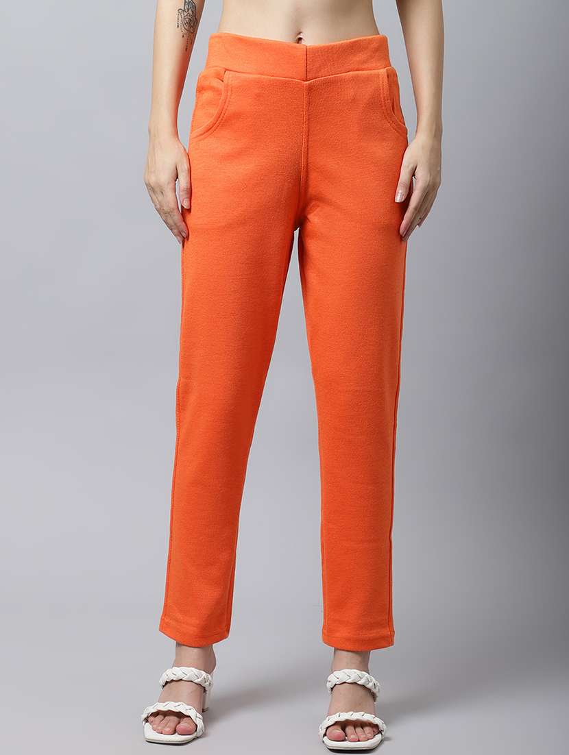 women solid ankle length pants - 18574908 -  Zoom Image - 0