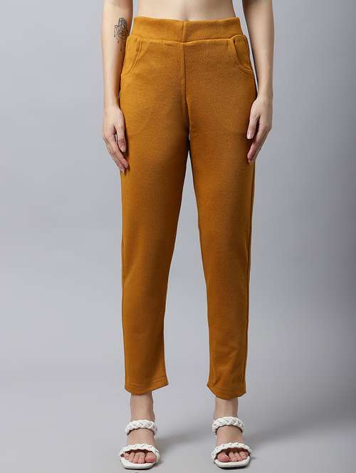 women solid ankle length pants - 18574911 -  Standard Image - 0