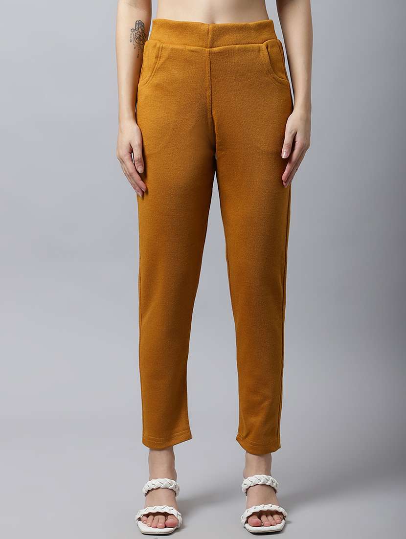 women solid ankle length pants - 18574911 -  Zoom Image - 0