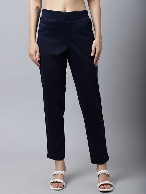 women solid ankle length pants - 18574912 -  Standard Image - 0