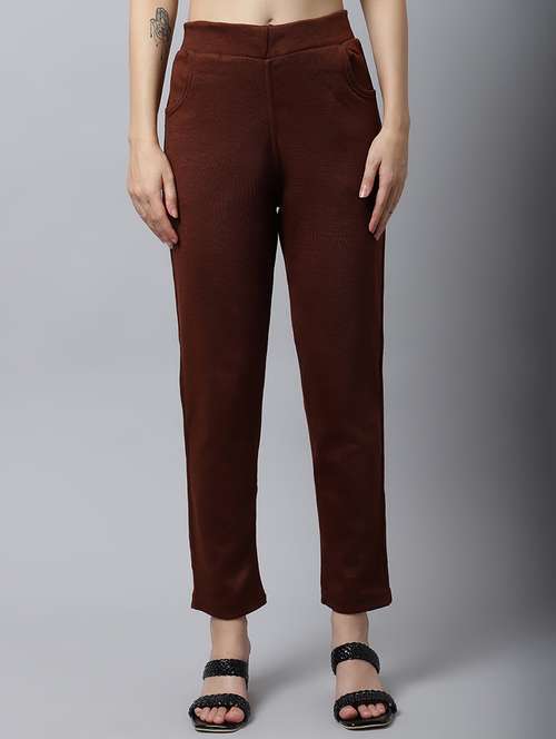 women solid ankle length pants - 18574913 -  Standard Image - 0