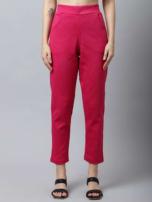 women solid ankle length pants - 18574917 -  Standard Image - 0