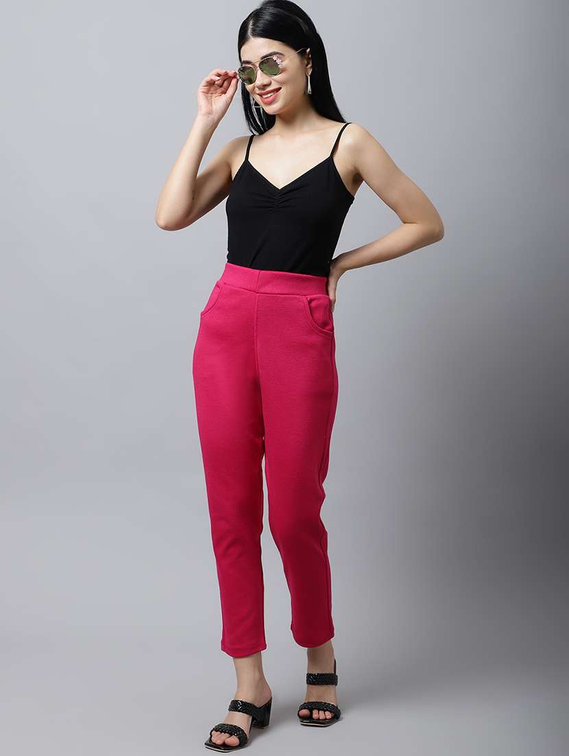 women solid ankle length pants - 18574917 -  Standard Image - 3