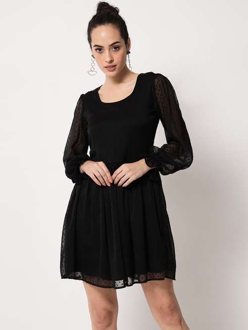 women's fit & flare swiss dots dress - 18575116 -  Standard Image - 0