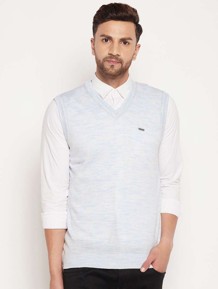 light blue melange pullover - 18575208 - Zoom Image - 0