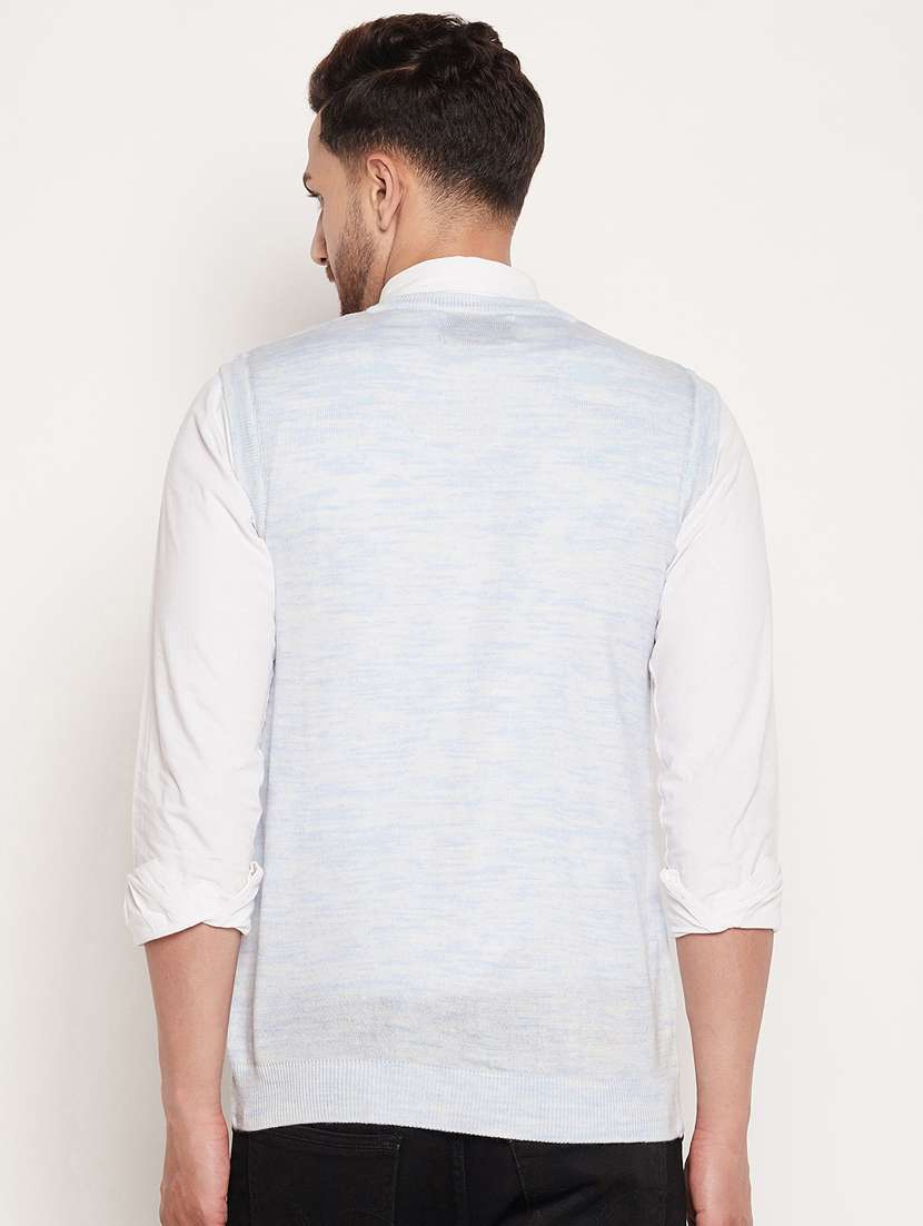 light blue melange pullover - 18575208 - Standard Image - 3