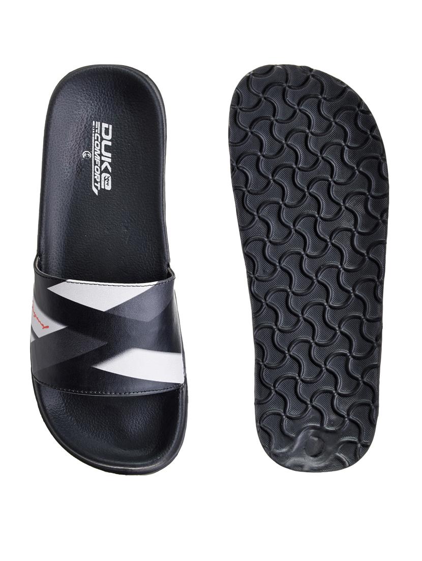 mens black slip on flip flop - 18575375 - Standard Image - 3