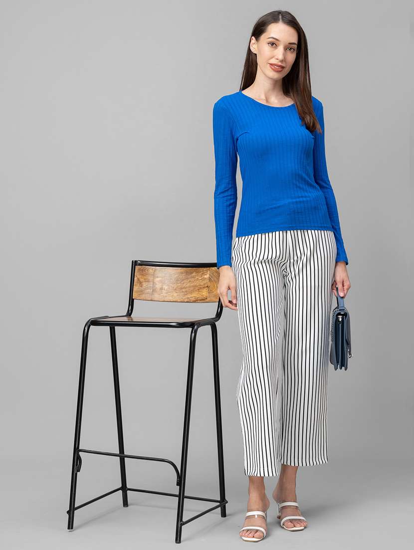 women striped wide leg trouser - 18575787 -  Standard Image - 3