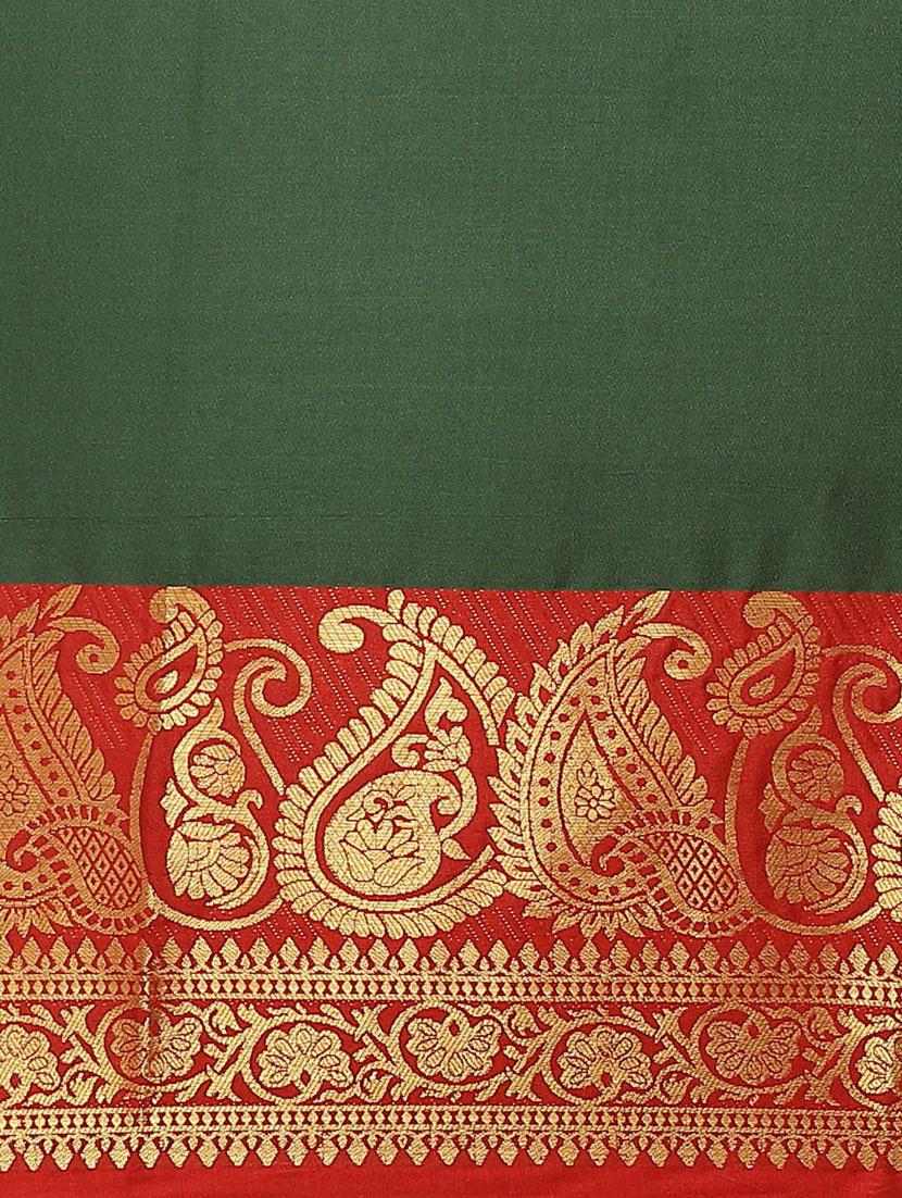 women's self design green colored saree - 18577604 - Standard Image - 3