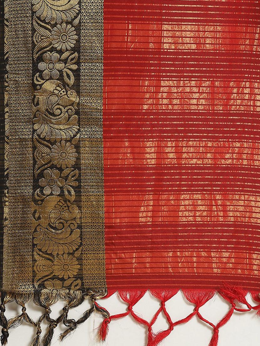 women's self design red colored saree - 18577627 - Standard Image - 3
