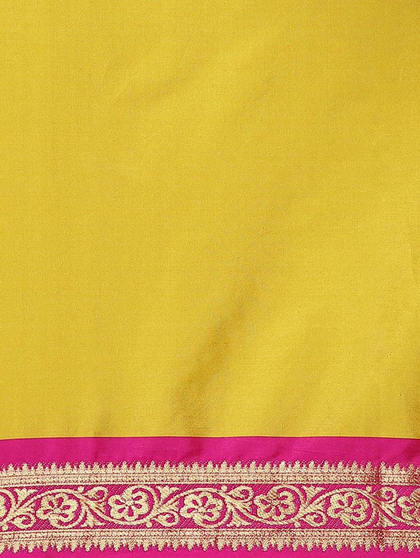 women's bordered yellow colored saree - 18577632 - Standard Image - 3
