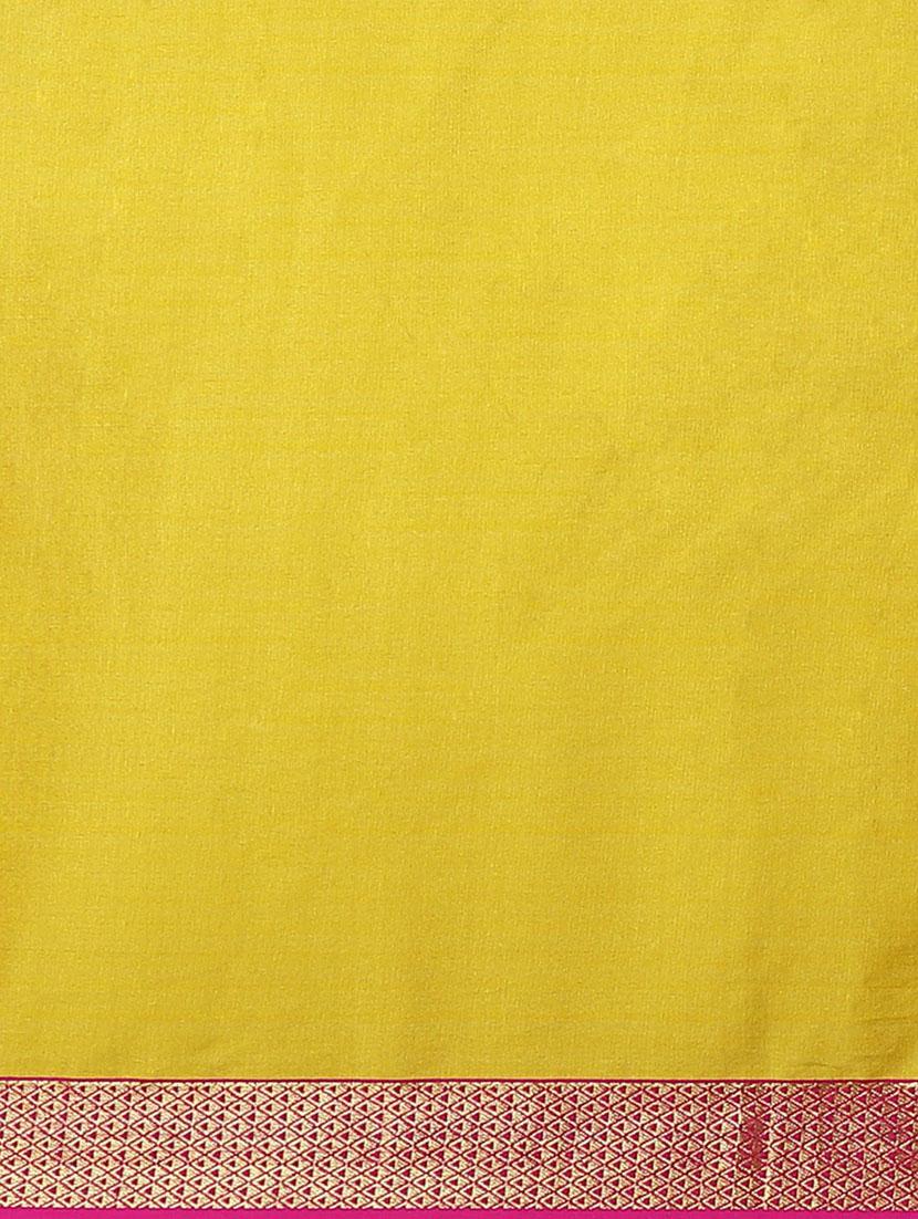 women's self design mustard colored saree with blouse - 18577640 - Standard Image - 3