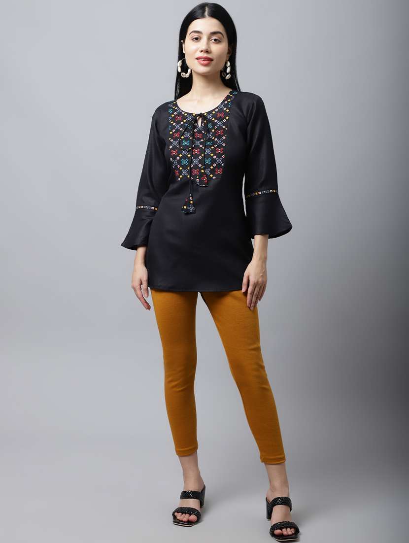 yellow solid woolen legging - 18578417 -  Standard Image - 3