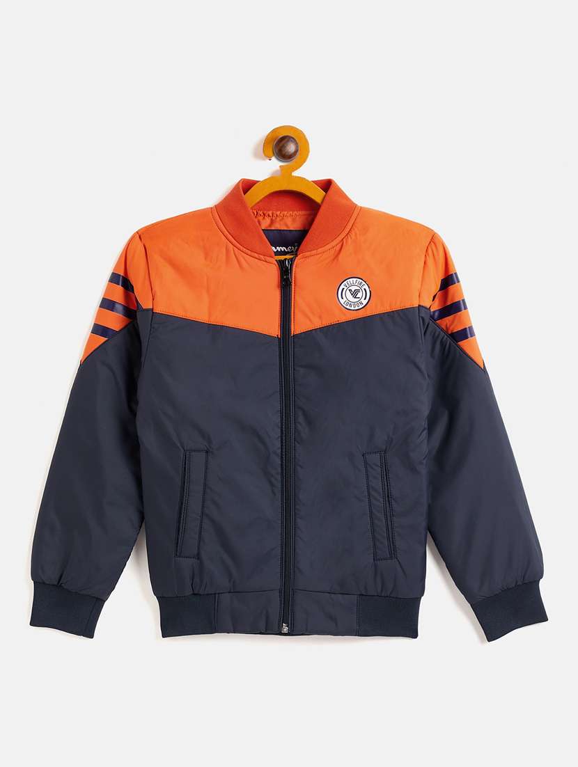 color block polyester bomber jacket - 18578622 - Zoom Image - 0