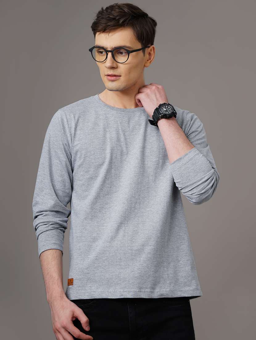 round neck solid t-shirt - 18578674 - Zoom Image - 0