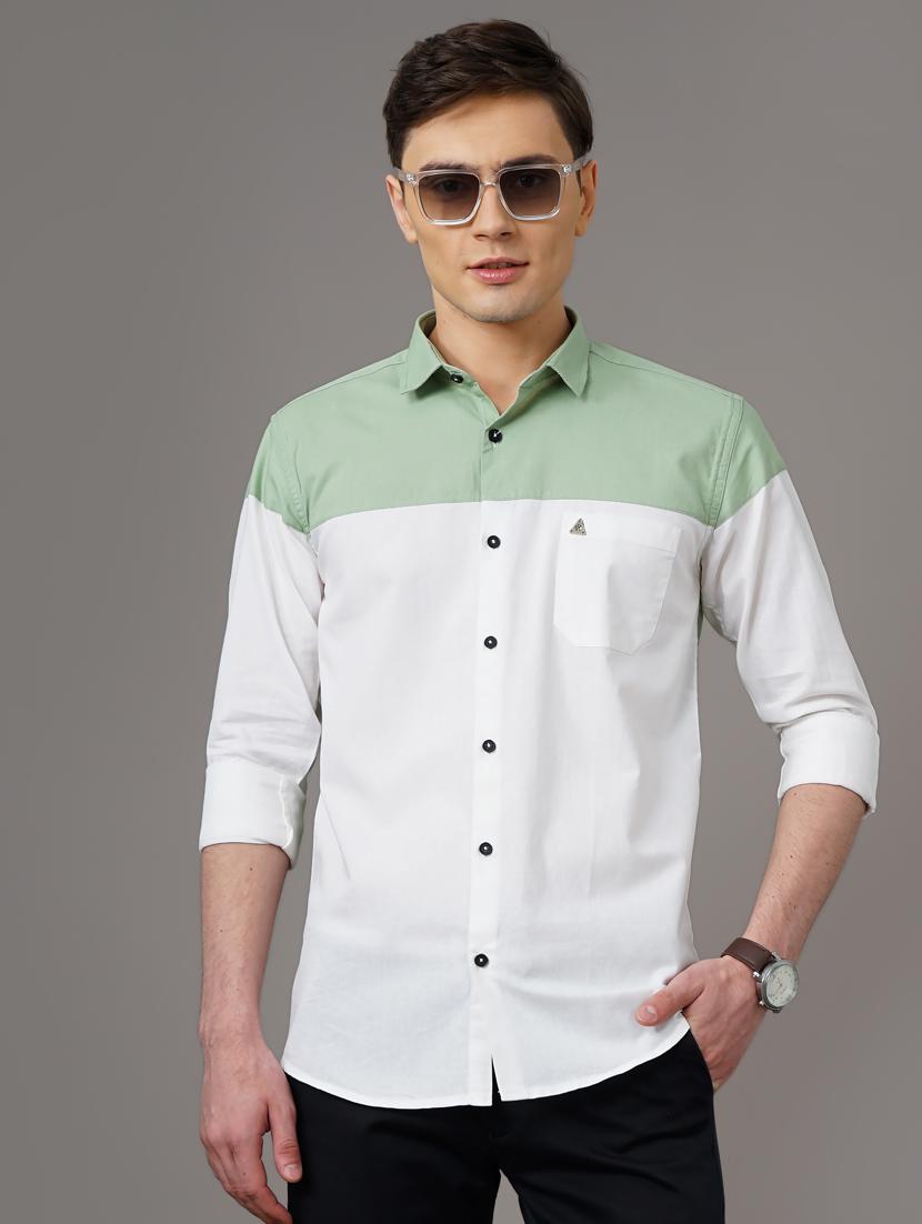 color blocked casual shirt - 18578681 -  Zoom Image - 0