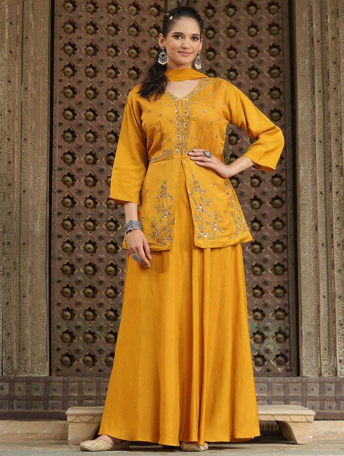 sequined stitched lehenga choli with dupatta