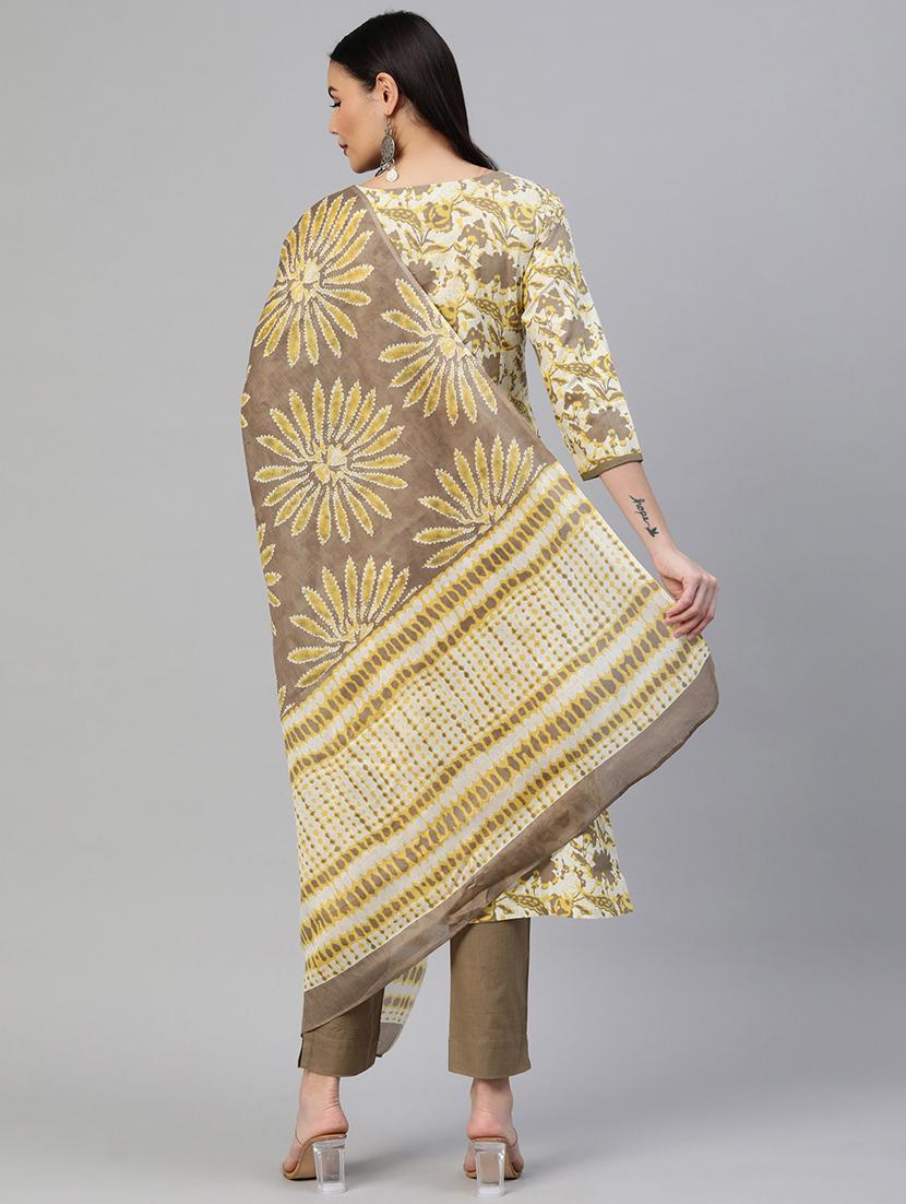 floral kurta pant set with dupatta - 18582725 - Standard Image - 3