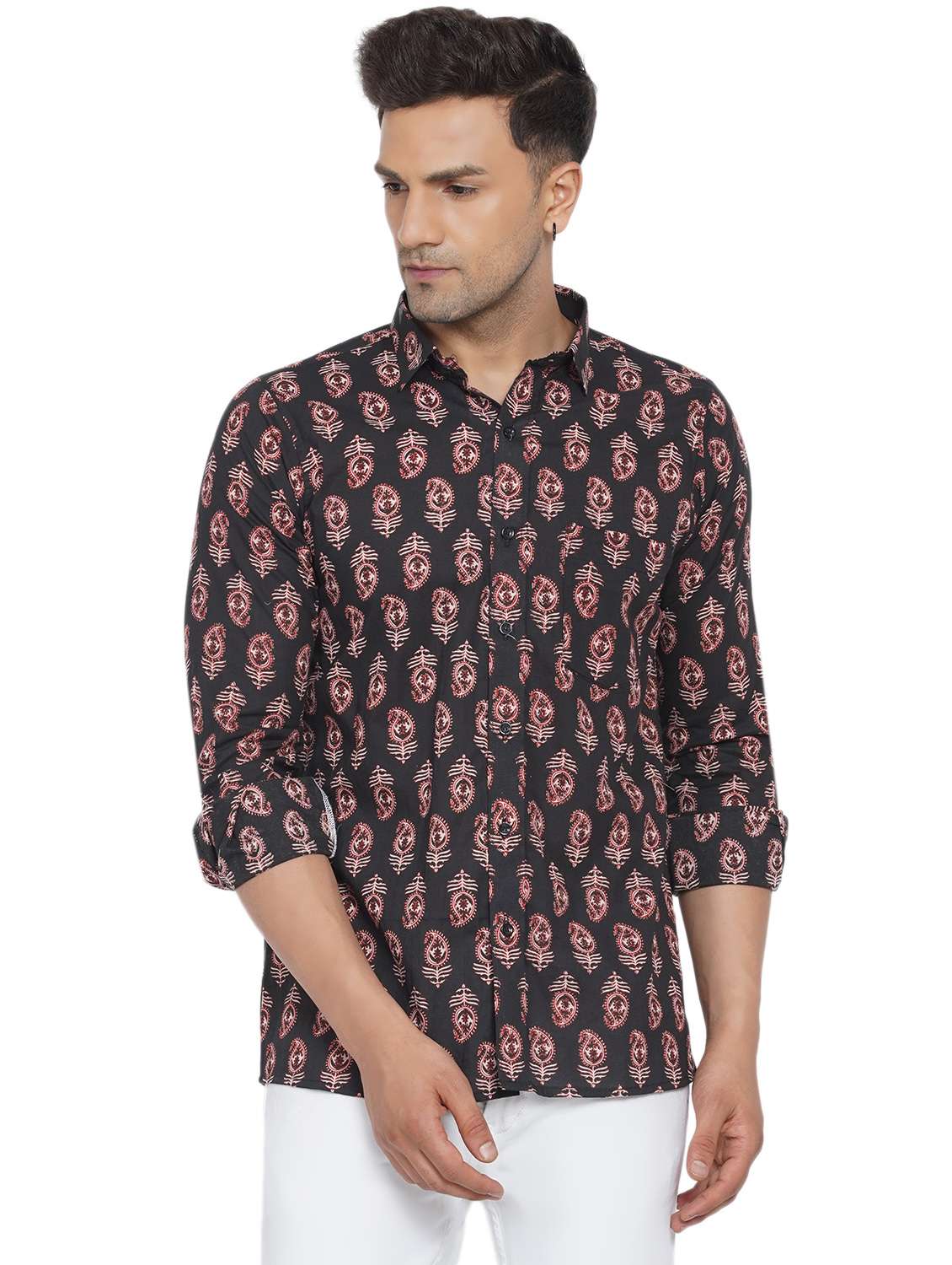 mens paisley casual shirt
