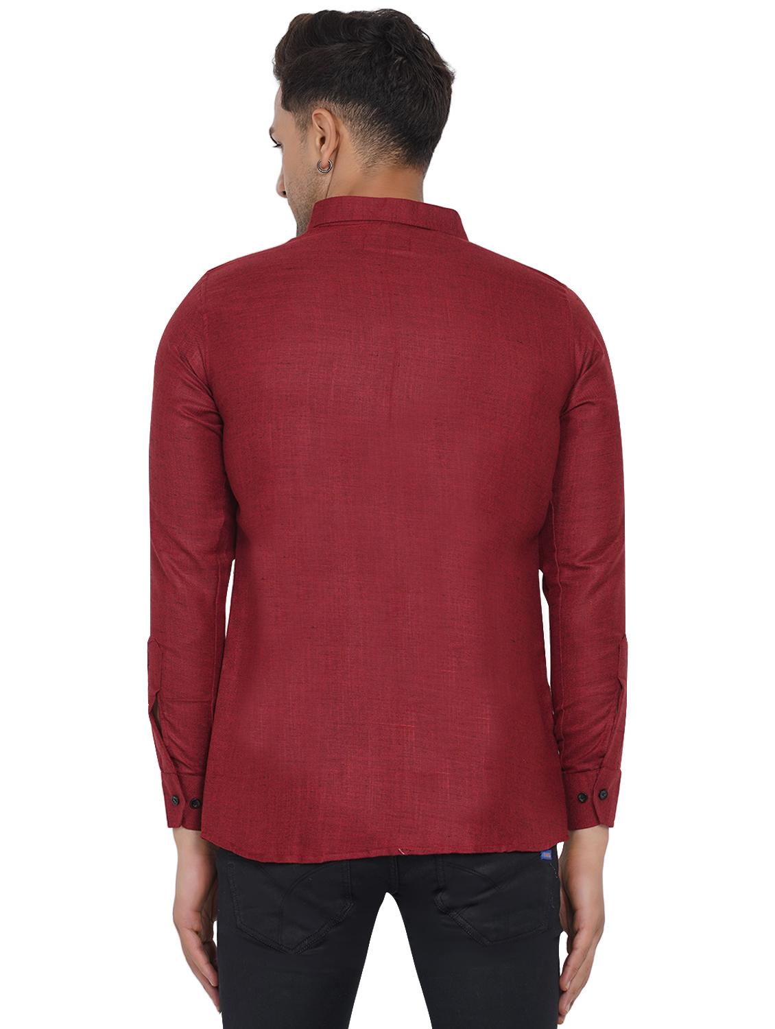 mens melange casual shirt - 18582780 - Standard Image - 3