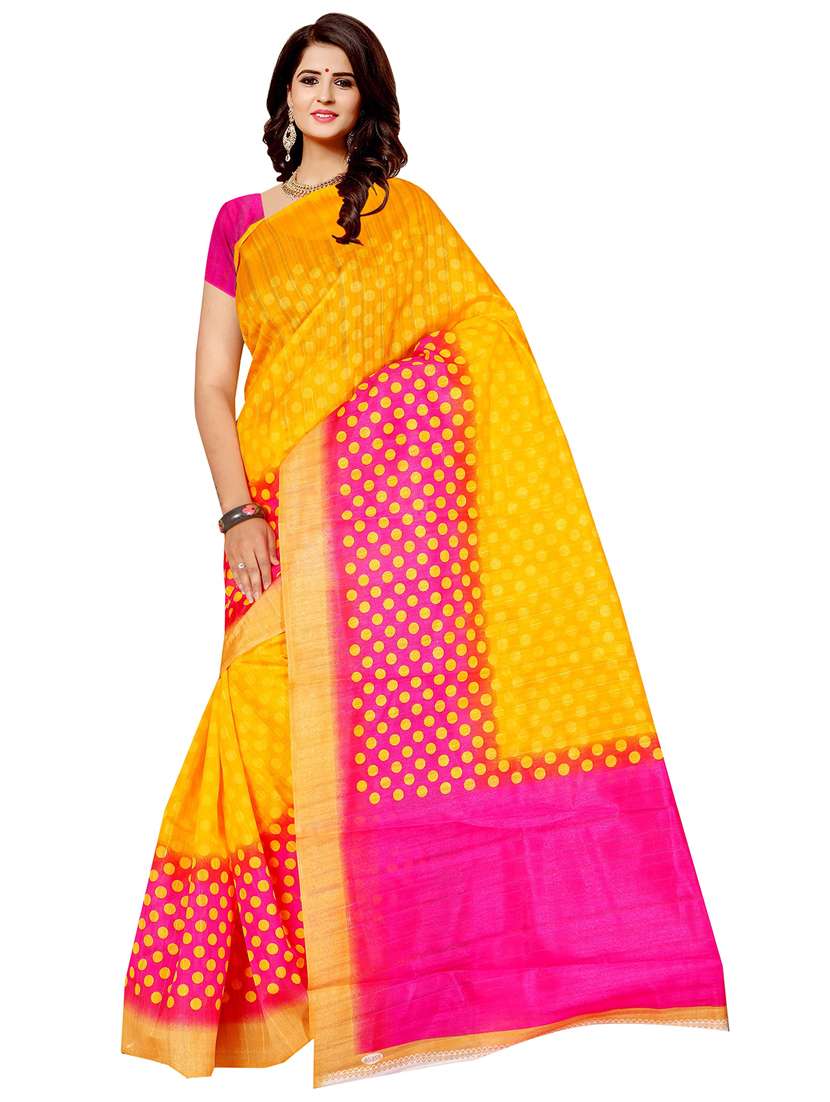 women's printed pink colored saree - 18584033 - Zoom Image - 0